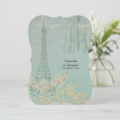 Glamour Oud Paris Parisiaans Stijl Couples Bruisba Kaart (Staand voorkant)