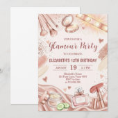 Glamour Party Glitz Glam Spa Girl Makeup Birthday Kaart (Voorkant / Achterkant)