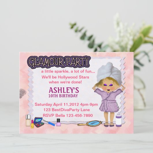 Glamour Party Kaart (Staand voorkant)