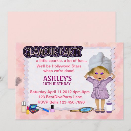 Glamour Party Kaart (Voorkant / Achterkant)