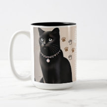 Glamour Paws Design mok Zwarte kat