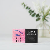 Glamour Pink Glitter Eye Lash Beauty Visitekaartje (Staand voorkant)