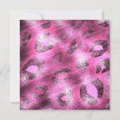Glamour Pink Leopard Print Party Uitnodiging (Achterkant)