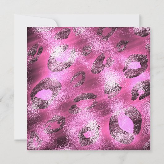 Glamour Pink Leopard Print Party Uitnodiging (Achterkant)