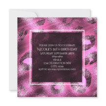 Glamour Pink Leopard Print Party Uitnodiging