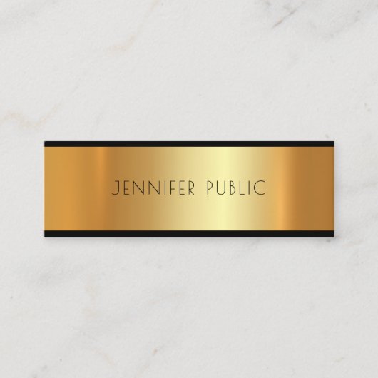 Glamour Plain Gold Modern Attractive Trending Mini Visitekaartje (Voorkant)