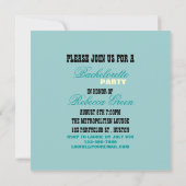 glamour poel swimsuit retro bachelorette party kaart (Achterkant)