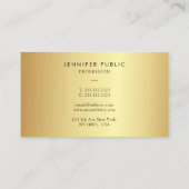 Glamour Professional Elegant Modern Sjabloon Gold Visitekaartje (Achterkant)