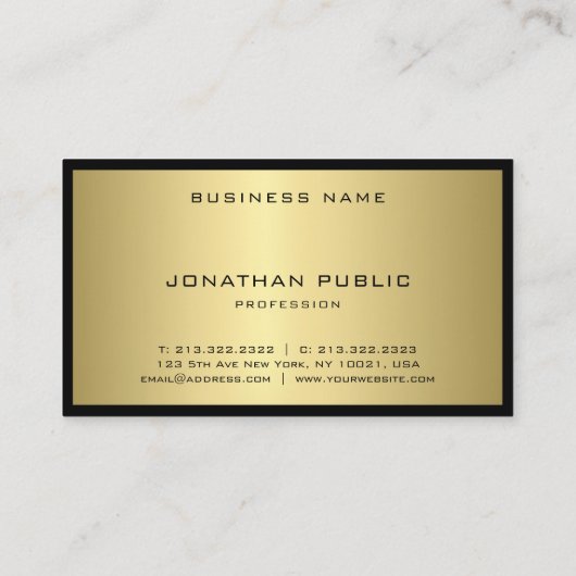 Glamour Professional voor zwart-wit en goudmonogra Visitekaartje (Achterkant)