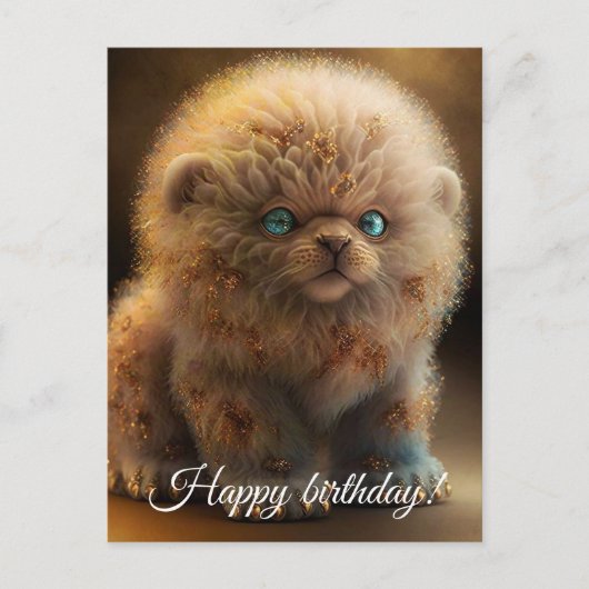 Glamour Puppy Lion. Briefkaart (Voorkant)