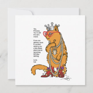 Glamour Puss Bestie Verjaardagswens Kaart