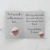 Glamour Puss Grote Roze pet Grappig Grijze Kattenv Kaart (Binnen)