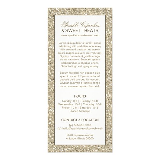 Glamour-rackkaart voor glitter reclamekaart (Voorkant)