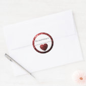 Glamour Red glinstert Hart Boekplaat Sticker (Envelop)