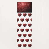 Glamour Red Glitter sparkle Heart Patroon Monogram Yogamat (Achterkant)