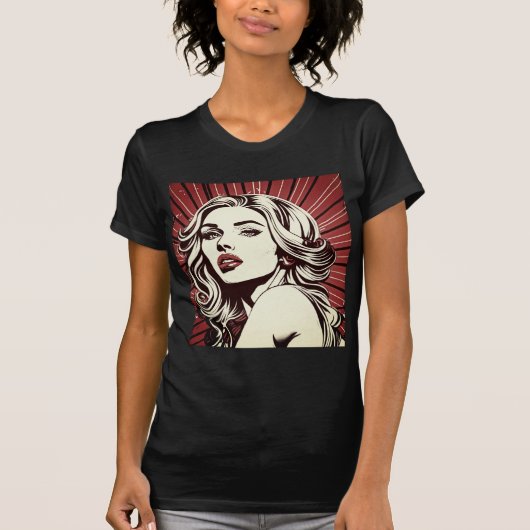 Glamour: Retro Film Noir T-shirt (Voorkant)