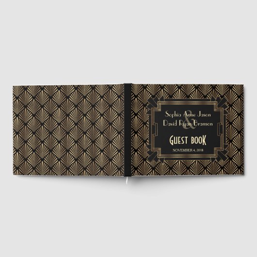 Glamour Roaring 20's Goud Groot 1920s Huwelijk Gastenboek (Volledig)
