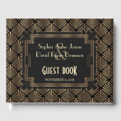 Glamour Roaring 20's Goud Groot 1920s Huwelijk Gastenboek (Voorkant)