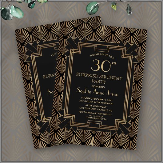 Glamour Roaring 20's Great Gatsby Art Deco Verjaar Kaart