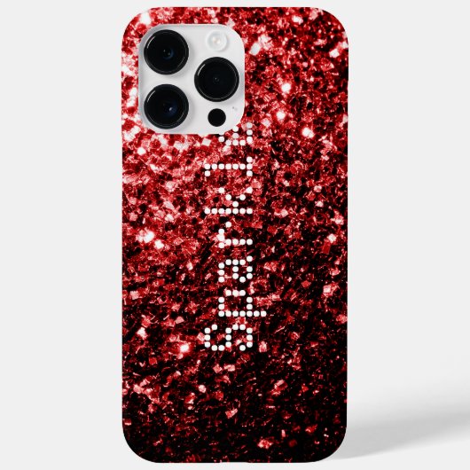 Glamour Rode Glitter fonkelende Personaliseer Case-Mate iPhone Case (Achterkant)