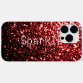 Glamour Rode Glitter fonkelende Personaliseer Case-Mate iPhone Case (Achterkant (horizontaal))