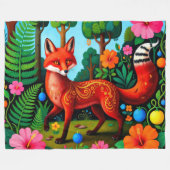 Glamour Rode Vos Dier Fleece Deken (Voorkant (Horizontaal))