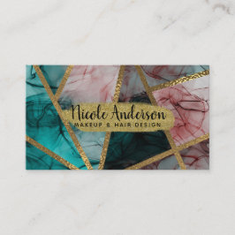 Glamour Roest Roze Blauwgroen & Goud Chic Moderne  Visitekaartje