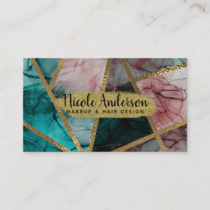 Glamour Roest Roze Blauwgroen & Goud Chic Moderne  Visitekaartje