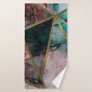 Glamour Roest Roze Turkoois & Goud Chic Moderne Gl Bad Handdoek