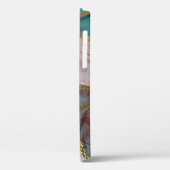 Glamour Roest Roze Turkoois & Goud Chic Moderne Gl Case-Mate iPhone Case (Achterkant / Links)