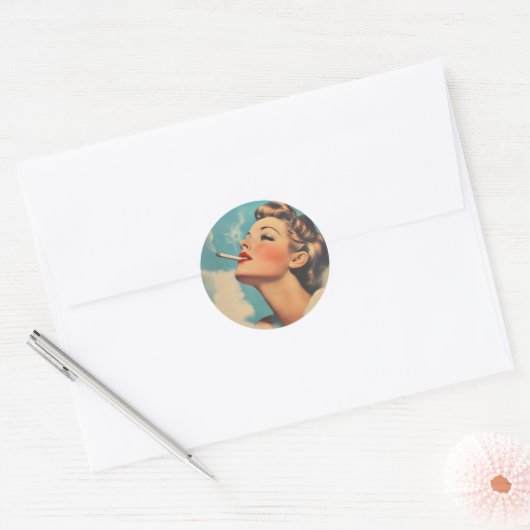 Glamour Roken Advertentie Ronde Sticker (Envelop)