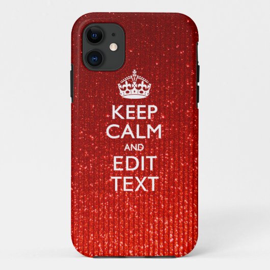 Glamour Rood Festief Gepersonaliseerd Keep Calm Case-Mate iPhone Case (Achterkant)