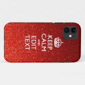 Glamour Rood Festief Gepersonaliseerd Keep Calm Case-Mate iPhone Case (Achterkant (horizontaal))