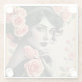  Glamour Roos Art Deco Onderzetter (Achterkant)