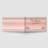 Glamour Roos Gold Damask Metallic Wedding Gastenboek (Volledig)