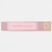 Glamour Roos Gold Glitter Sjabloon Elegant Moderne Deurbordje (Voorkant)