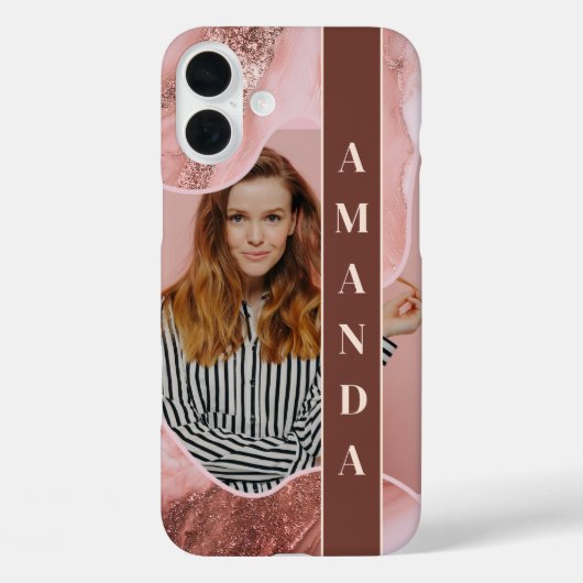 Glamour Roos Gold Marble Shine Foto Case-Mate iPhone Case (Achterkant)