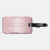 Glamour Roos Gold Monogrammed Modern Elegant Bagagelabel (Achterkant horizontaal)