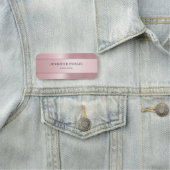 Glamour Roos Goud Modern Elegant Sjabloon Rond Naamplaatje (In situ)