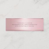 Glamour Roos Goud Moderne Elegante Sjabloon Mini Visitekaartje (Achterkant)