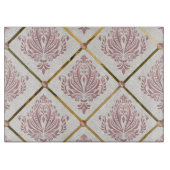 Glamour Roos Mauve Damask op wit linnen Snijplank (Voorkant)