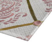 Glamour Roos Mauve Damask op wit linnen Snijplank (Hoek)