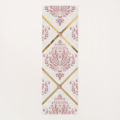 Glamour Roos Mauve Damask op wit linnen Yogamat (Achterkant)