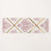  Glamour Roos Mauve Damask op wit linnen Yogamat (Voorkant (horizontaal))