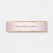 Glamour Rose Gold Elegant Name Home House Deurbordje (Voorkant)