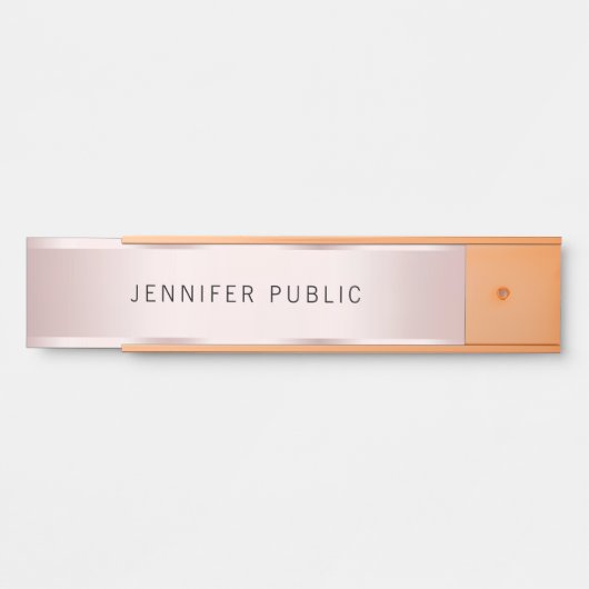 Glamour Rose Gold Elegant Name Home House Deurbordje (Voorkant)