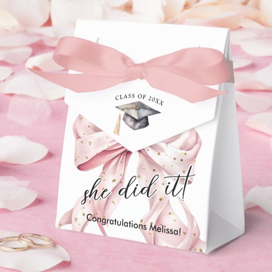 Glamour Rosegold Bow Afstuderen Bedankdoosjes (Huwelijk)