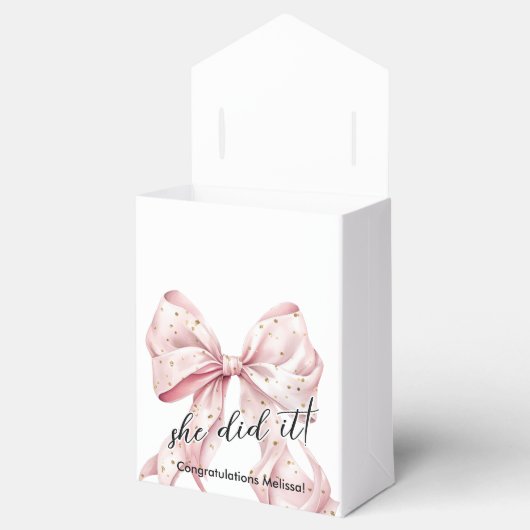 Glamour Rosegold Bow Afstuderen Bedankdoosjes (Geopend)