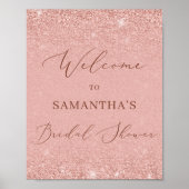 Glamour roze gouden bruidsshower welkomstbord poster (Voorkant)