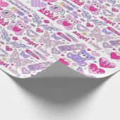 Glamour roze stickers in trendy emo gothic 2000s-s cadeaupapier (Hoek)